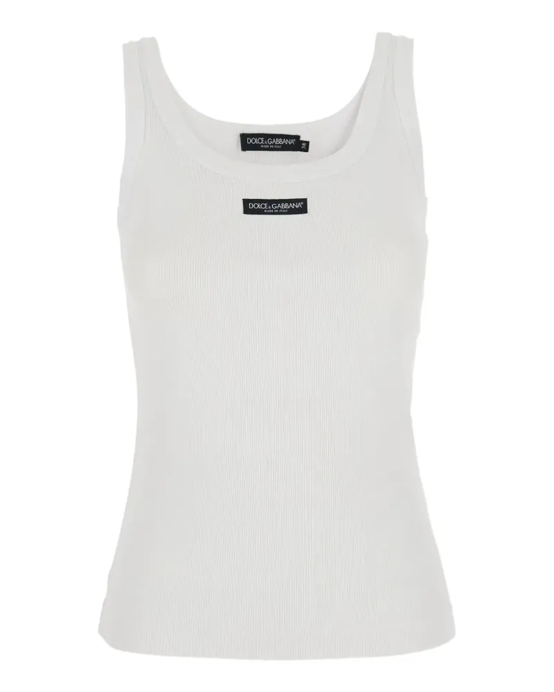 Dolce & Gabbana Tanktop aus geripptem Strick - Weiß Weiß