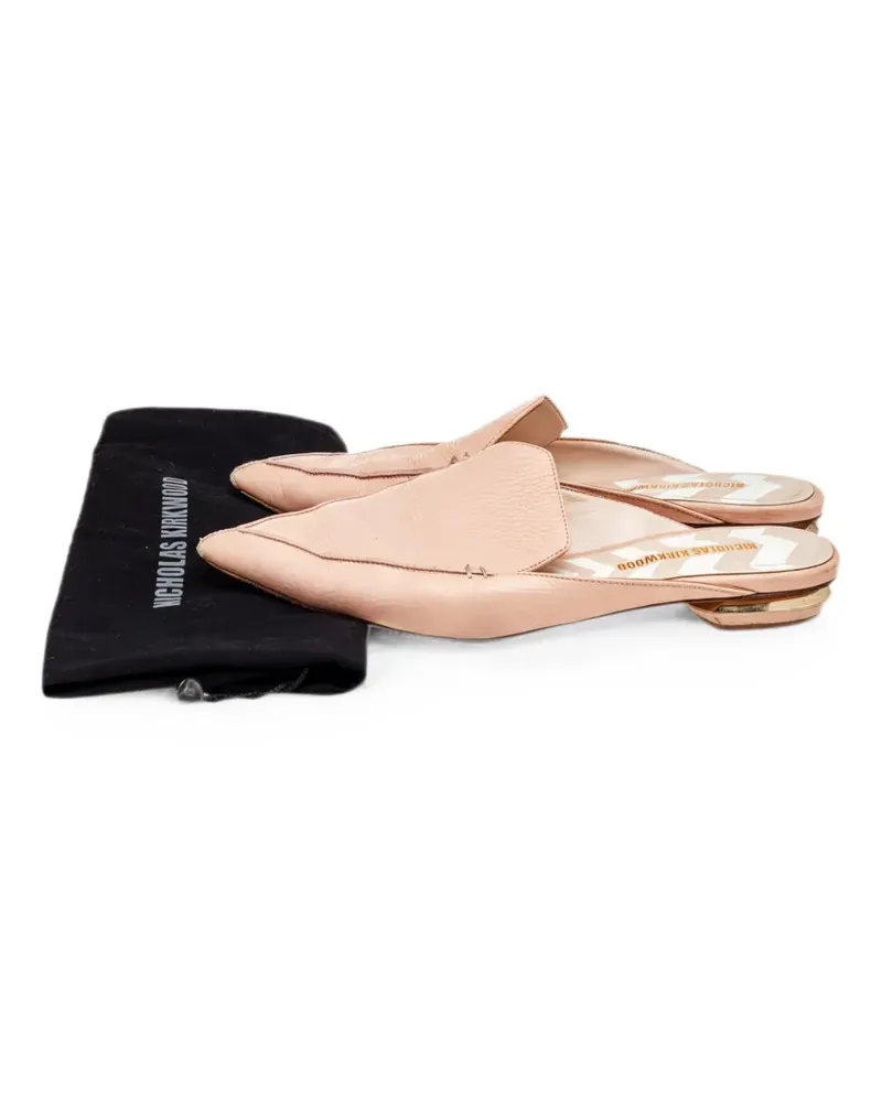 Nicholas Kirkwood Beya pointed-toe flat mules - Nude Nude