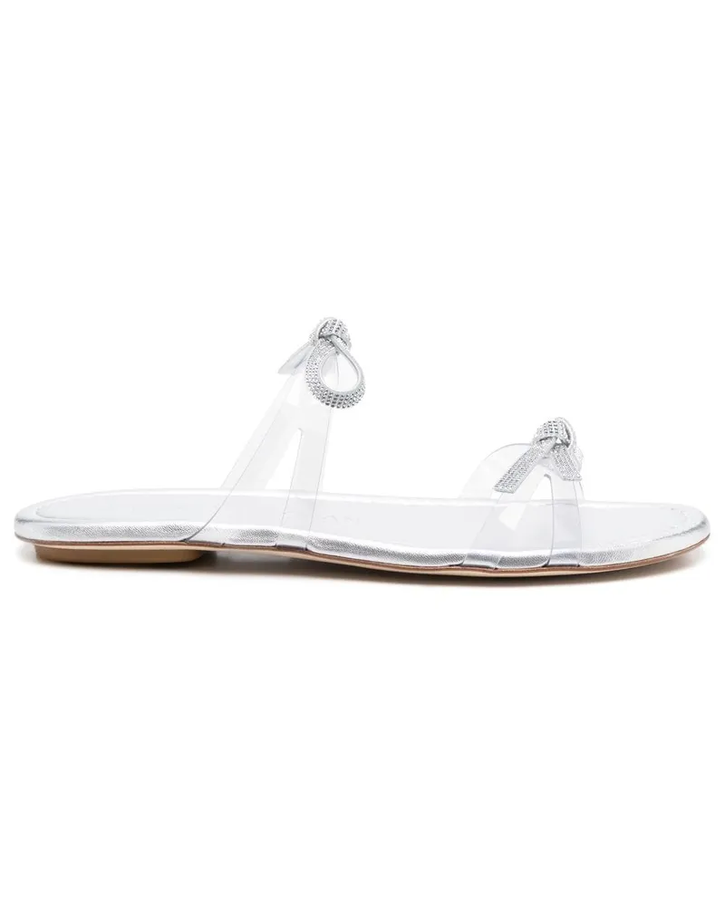 Stuart Weitzman Pantoletten mit Schleife - Weiß Weiß