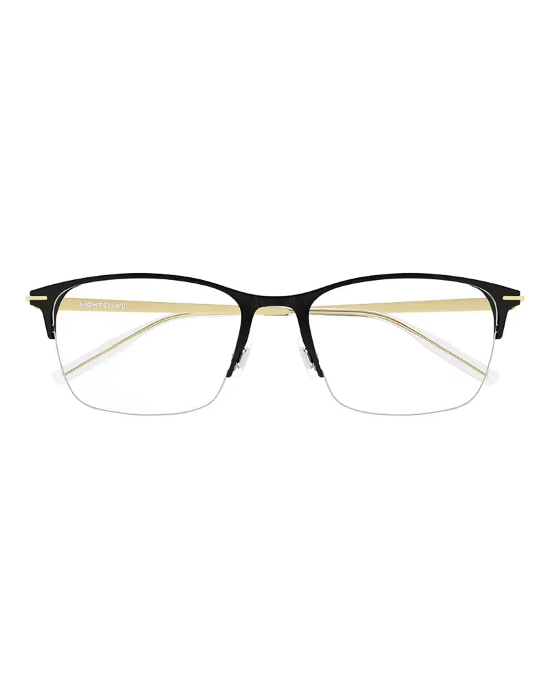 Montblanc half-rim rectangle-frame glasses - Schwarz Schwarz