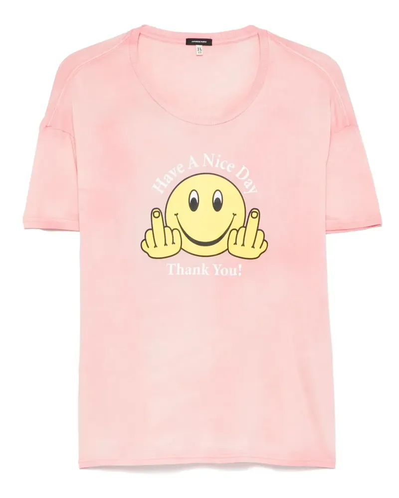 R13 T-Shirt mit grafischem Print - Rosa Rosa