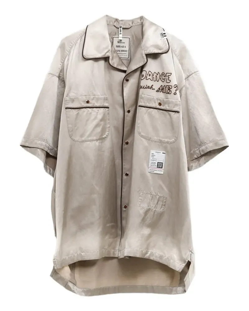 MIHARAYASUHIRO satin-finish shirt - Nude Nude