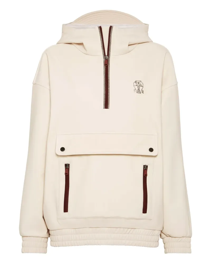 Brunello Cucinelli Kapuzenjacke mit Reißverschluss - Nude Nude