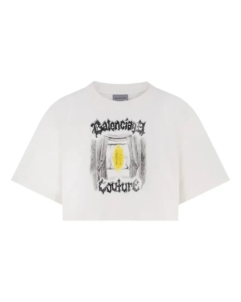 Balenciaga Salon De Couture cropped T-shirt - Weiß Weiß
