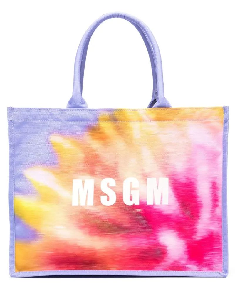 MSGM Shopper mit abstraktem Print - Violett Violett