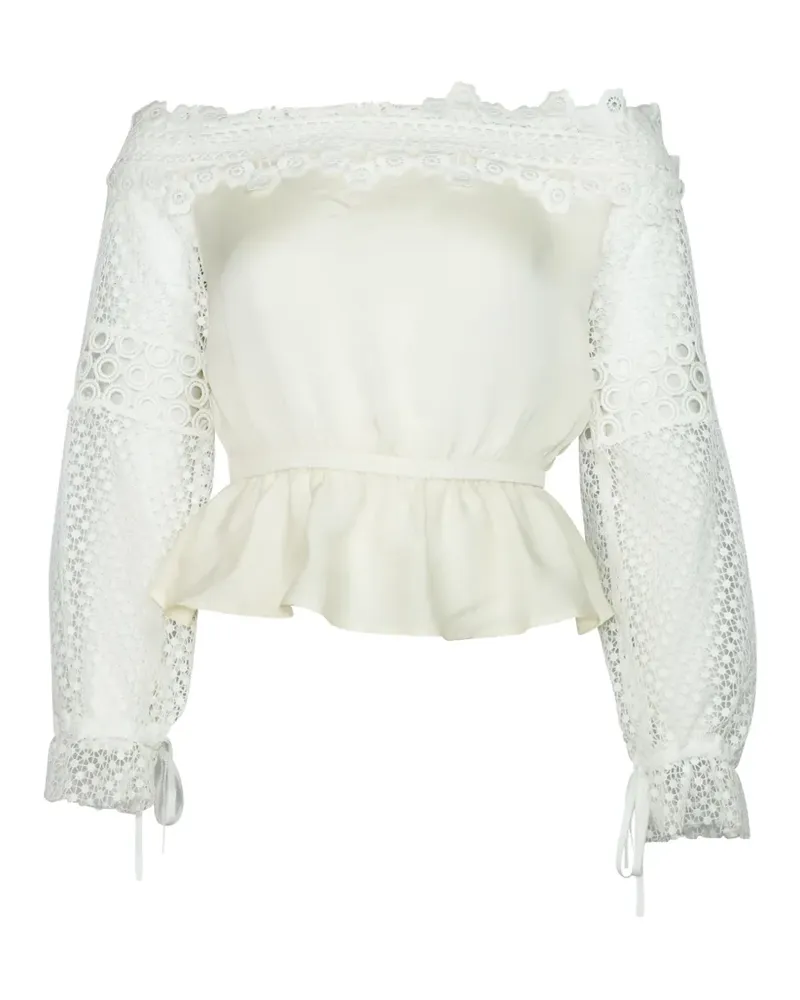 Self-Portrait off-the-shoulder top - Nude Nude