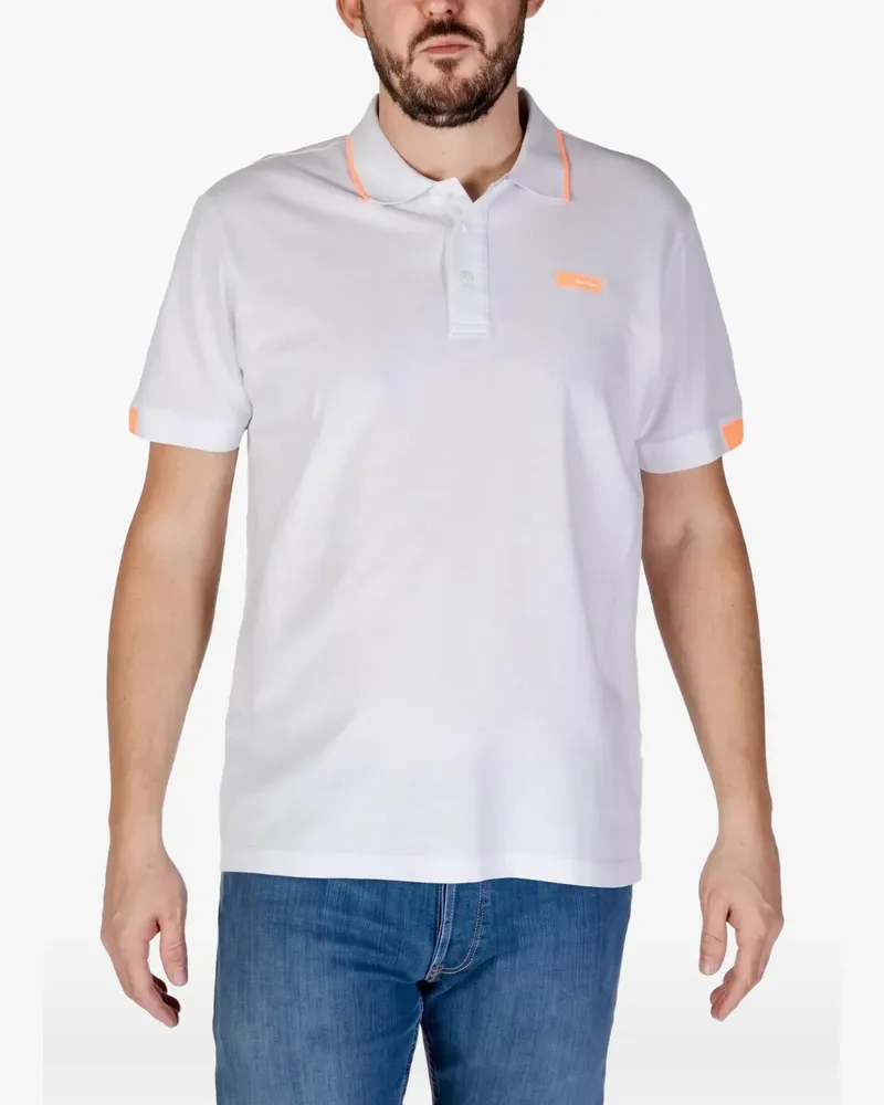 RefrigiWear Logo-Poloshirt mit Kontrastdetails - Weiß Weiß
