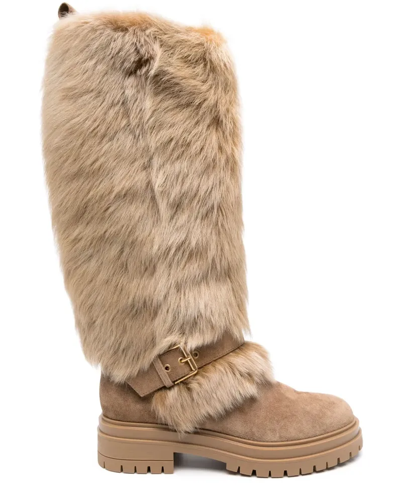 Gianvito Rossi Stiefel mit Einsätzen - Nude Nude