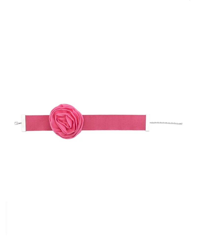 Blumarine Choker mit Blumenapplikation Rosa