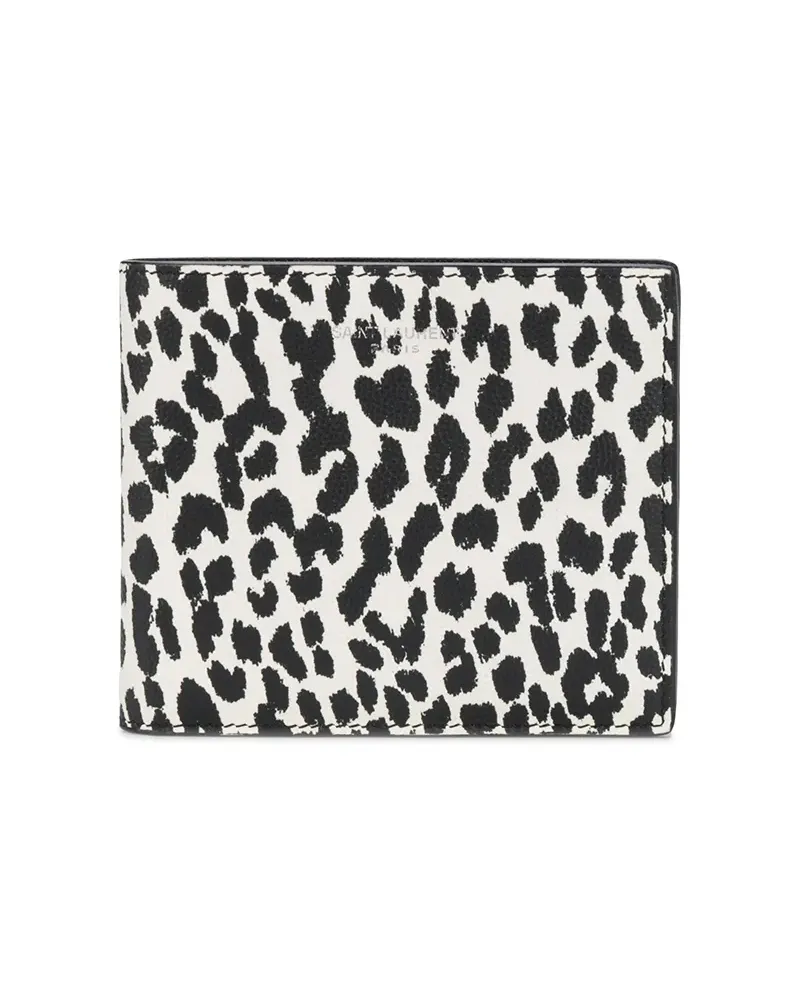 Saint Laurent Portemonnaie mit Leoparden-Print - Weiß Weiß