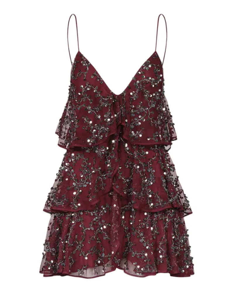 Johanna Ortiz Fluvial Adventure Minikleid mit Pailletten - Rot Rot