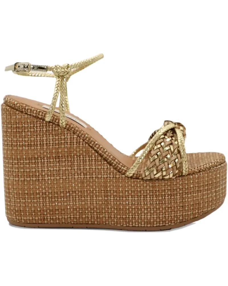Casadei Wedge-Sandalen mit Webmuster - Gold Gold
