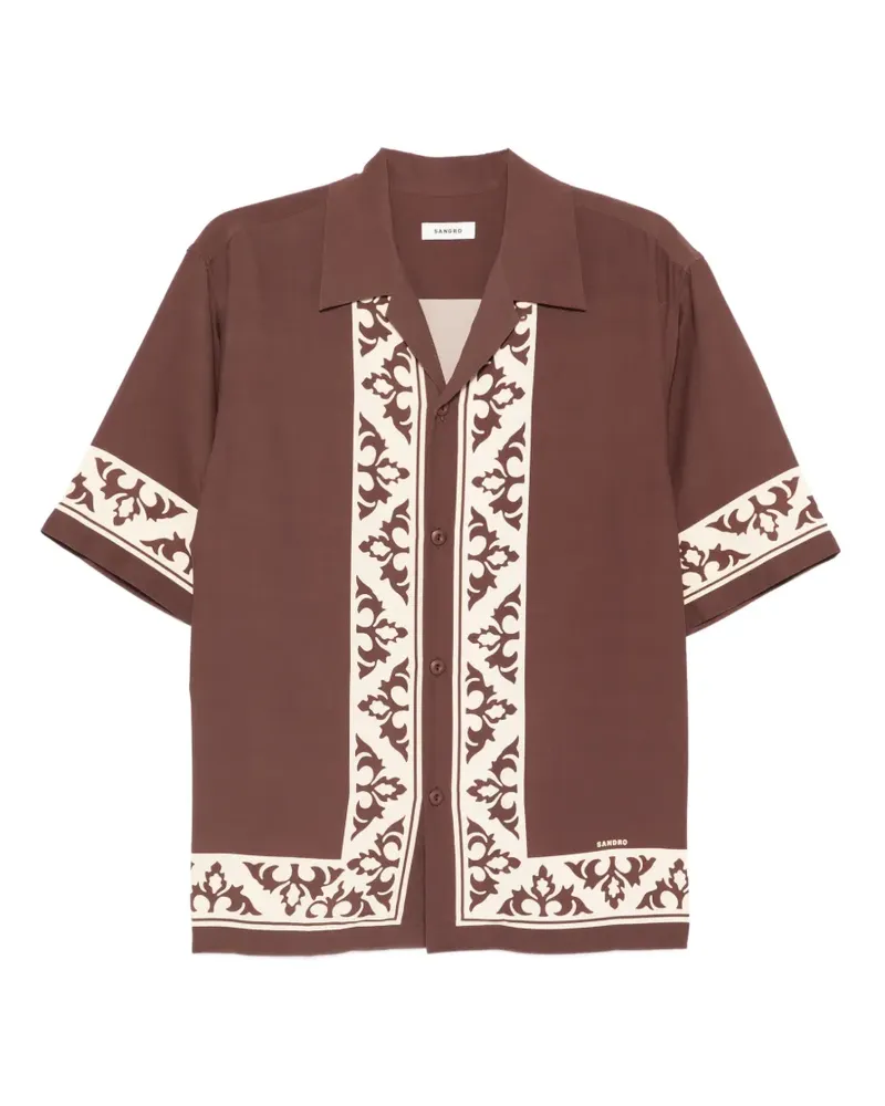 Sandro Gemustertes Hemd - Braun Braun