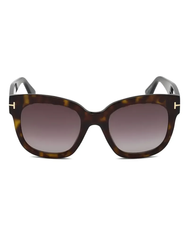 Tom Ford Eckige Beatrix Sonnenbrille in Schildpattoptik - Braun Braun
