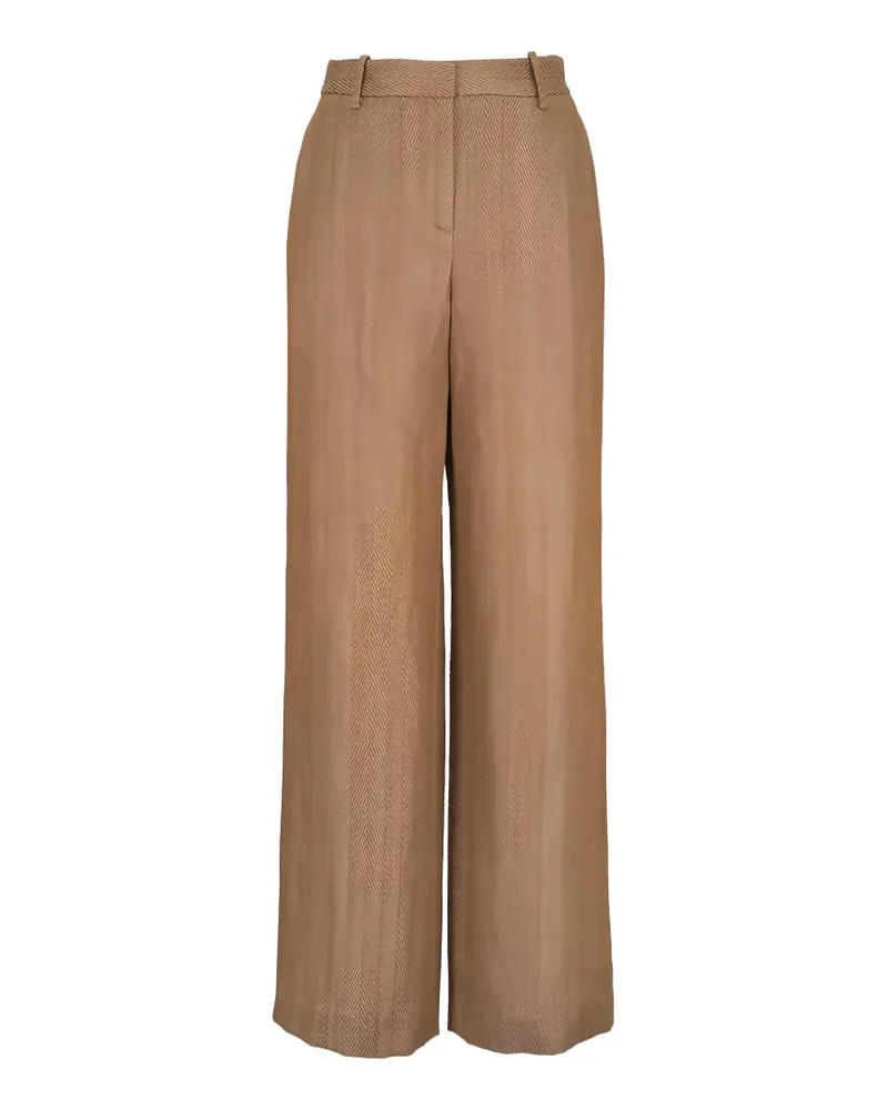 TWP Henry herringbone wide-leg trousers - Braun Braun