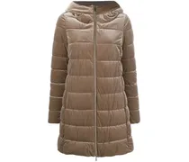 Kapuzenjacke mit Samteffekt - Braun