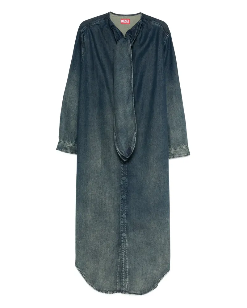 Diesel Jeans-Maxikleid mit Schleifenkragen - Blau Blau