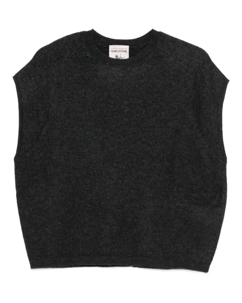 Semicouture crew-neck sleeveless vest - Grau Grau
