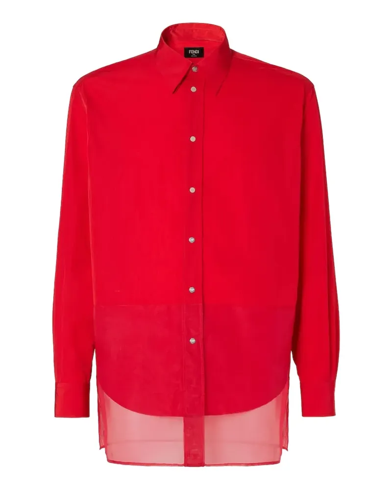 Fendi Fließendes Organza-Hemd - Rot Rot