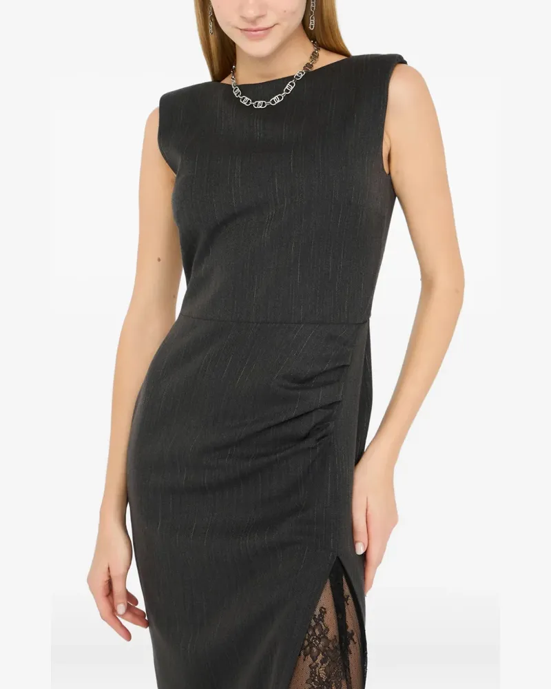 Liu Jo Nadelstreifen-Kleid mit Spitzeneinsatz - Grau Grau