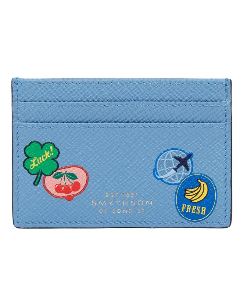 Smythson Panama Kartenetui mit Sticker - Blau Blau