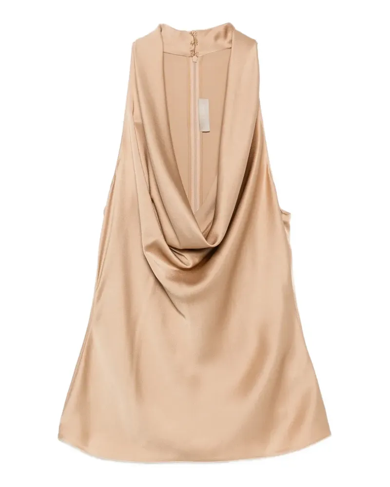 Elie Saab Top mit drapiertem Kragen - Nude Nude