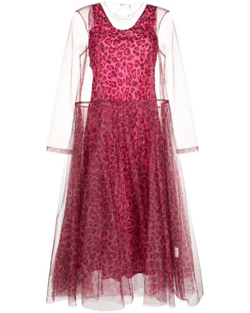 Molly Goddard Kleid mit Leoparden-Print - Rosa Rosa