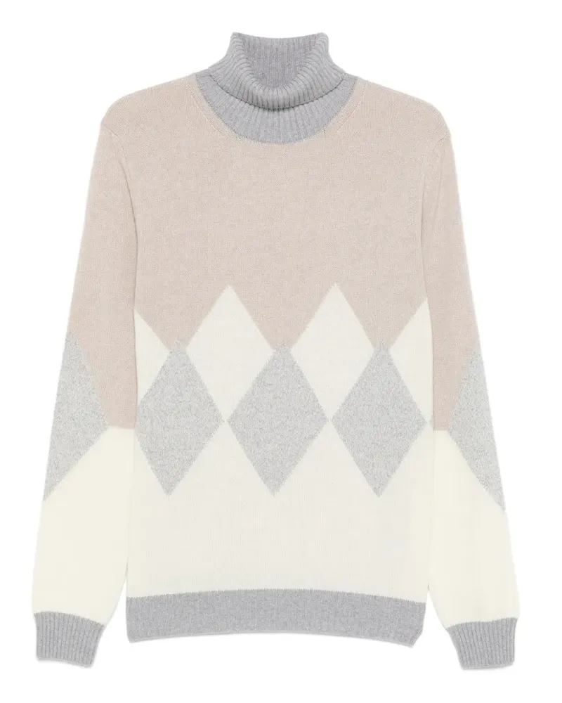 Ferrante Rollkragenpullover mit Rautenmuster - Nude Nude