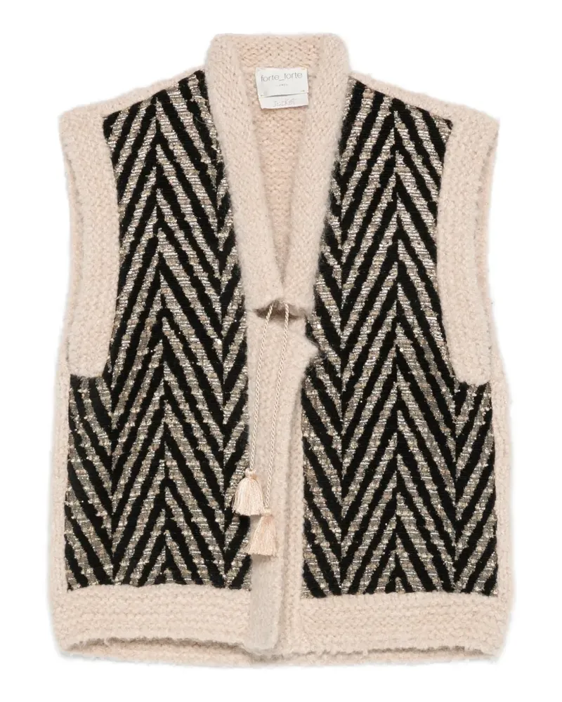 forte_forte Jacke mit Chevron-Muster - Nude Nude