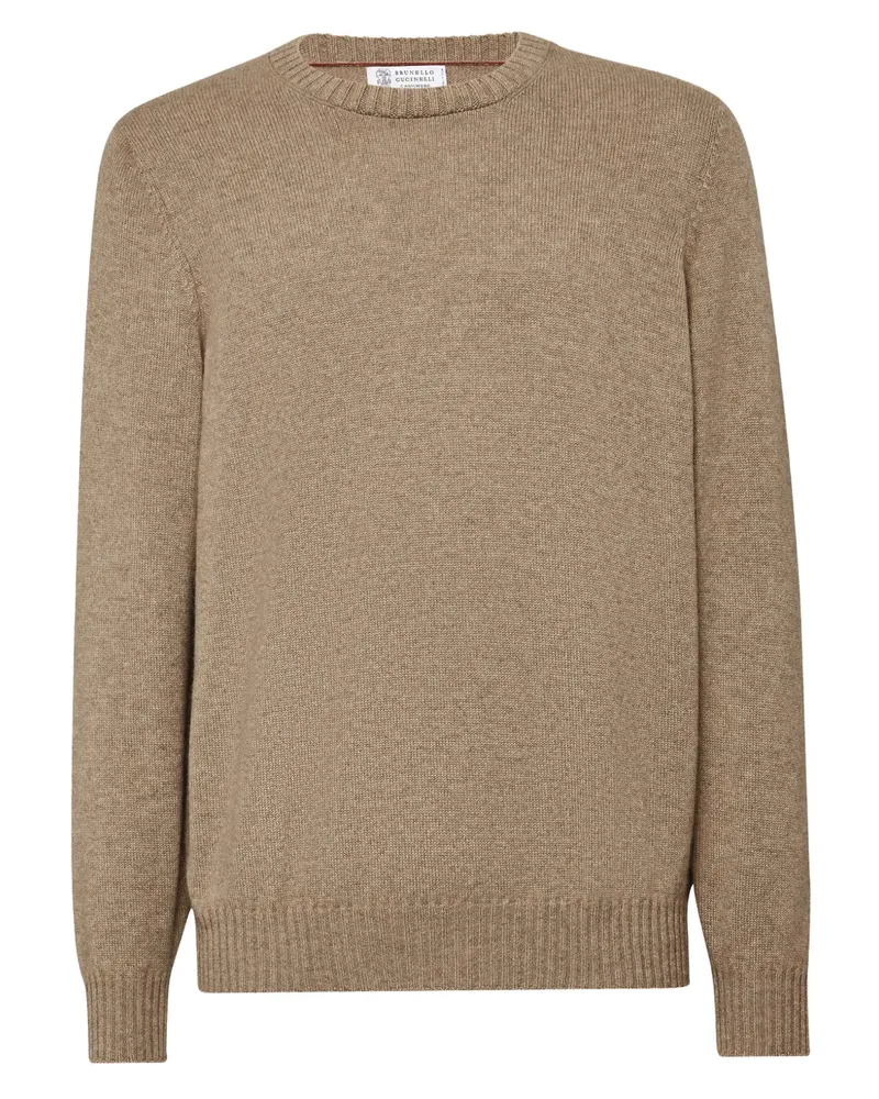 Brunello Cucinelli Kaschmirpullover mit Rundhalsausschnitt - Nude Nude