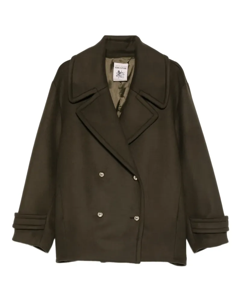 Semicouture Doppelreihiger Mantel - Grün Grün