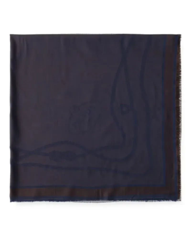 Prada Jacquard-Schal aus Seide, Kaschmir und Wolle - Blau Blau