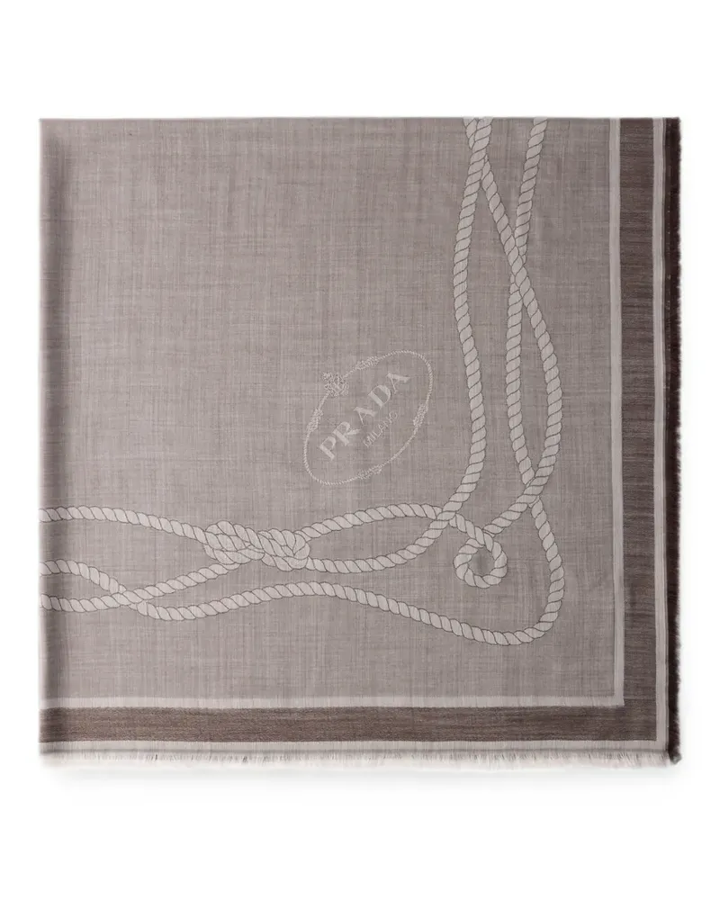 Prada Jacquard-Schal aus Seide, Kaschmir und Wolle - Braun Braun