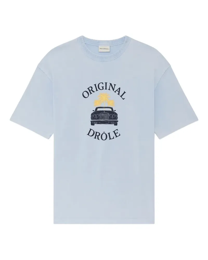 Drôle de Monsieur Car Palms graphic-print T-shirt - Blau Blau