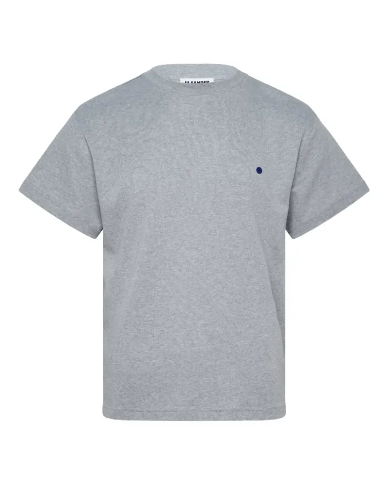 Jil Sander T-Shirt mit Rundstickerei - Grau Grau