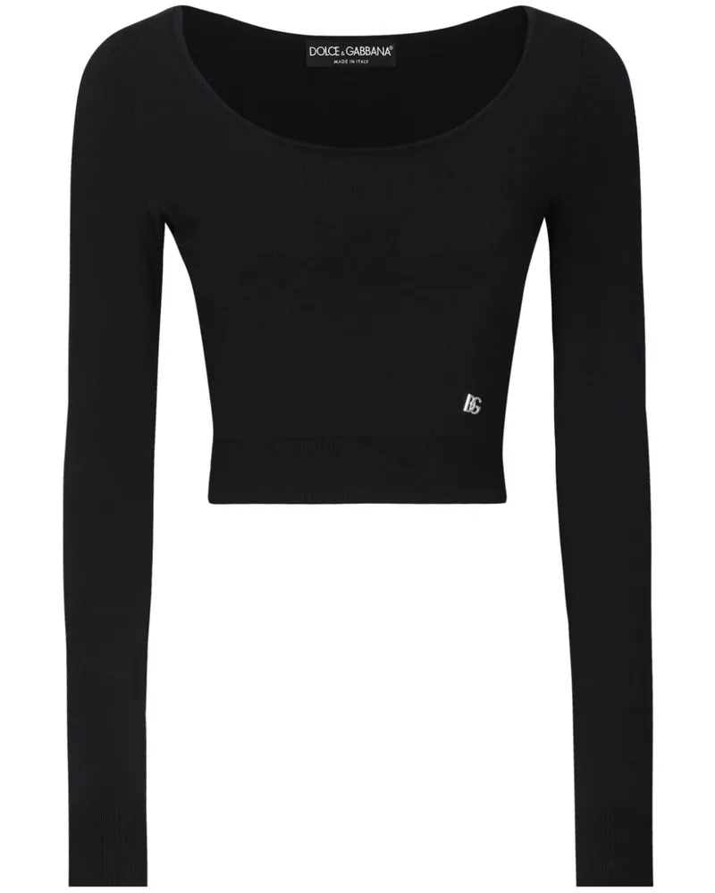 Dolce & Gabbana Geripptes Strickoberteil - Schwarz Schwarz