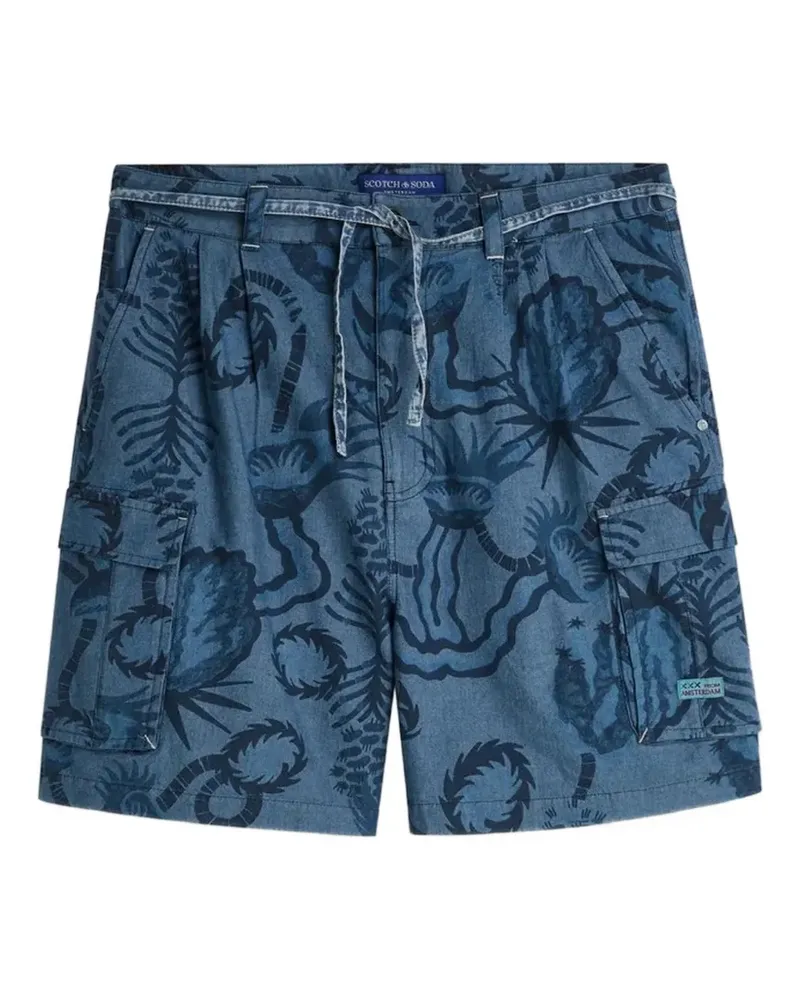 Scotch&Soda graphic-print drawstring shorts - Blau Blau