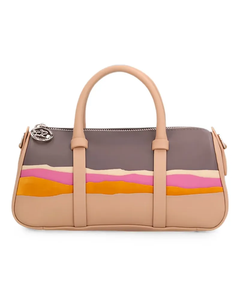 Longchamp x Caroline Hélain kleine Patchwork-Reisetasche - Nude Nude