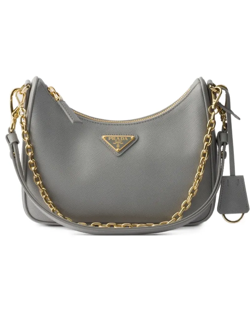 Prada Mini Re-Edition Schultertasche - Grau Grau