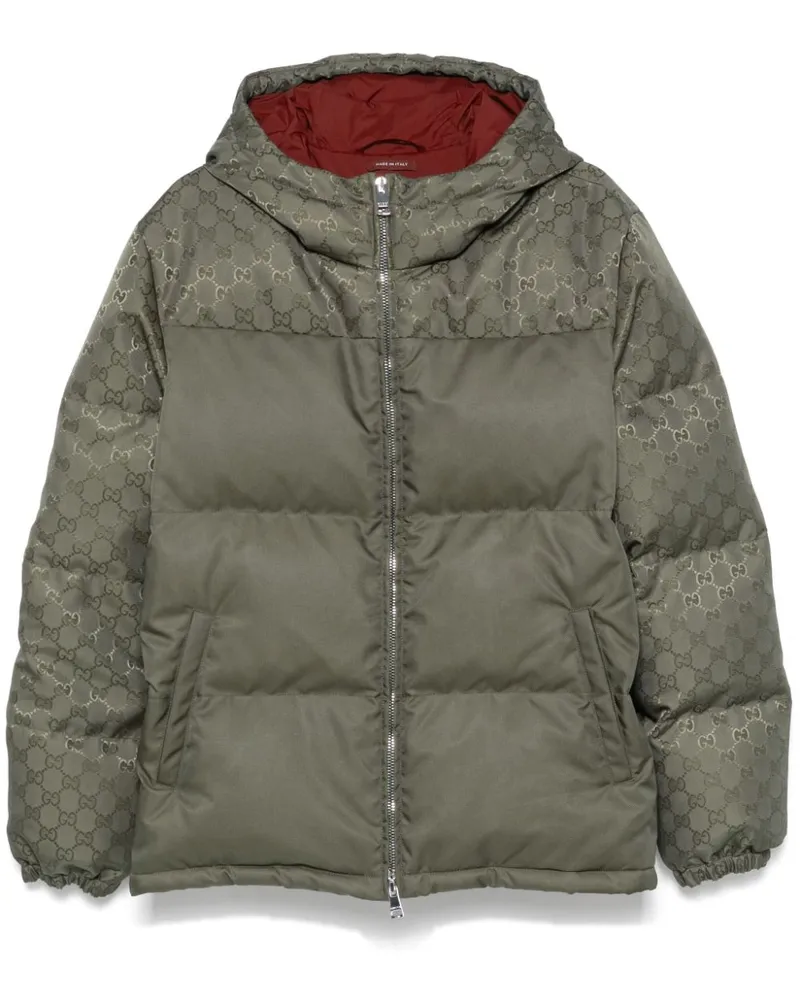 Gucci Gefütterte Jacke aus GG Canvas - Grün Grün