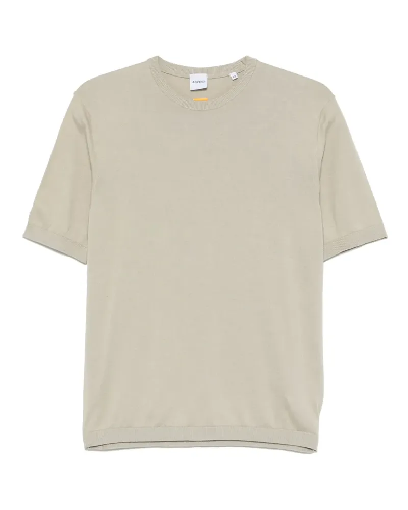 ASPESI Fein gestricktes T-Shirt - Grün Grün