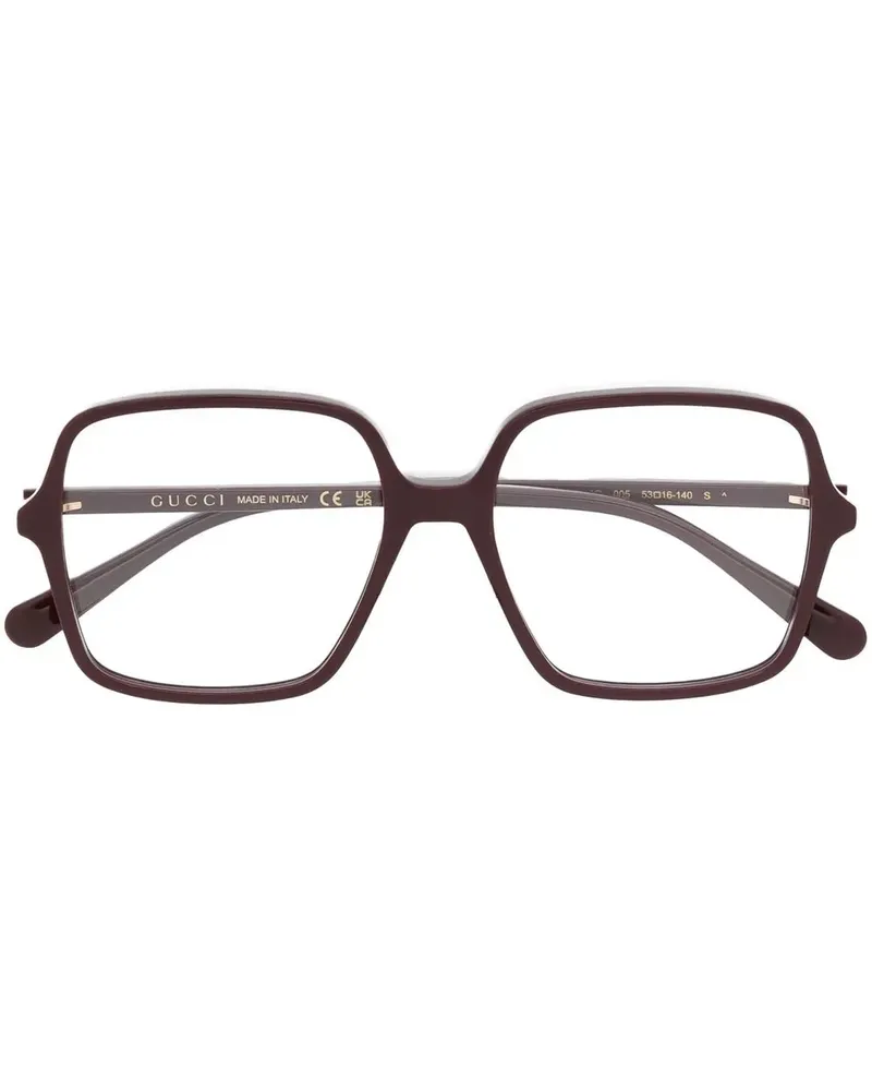 Gucci Eckige Oversized-Sonnenbrille - Rot Rot