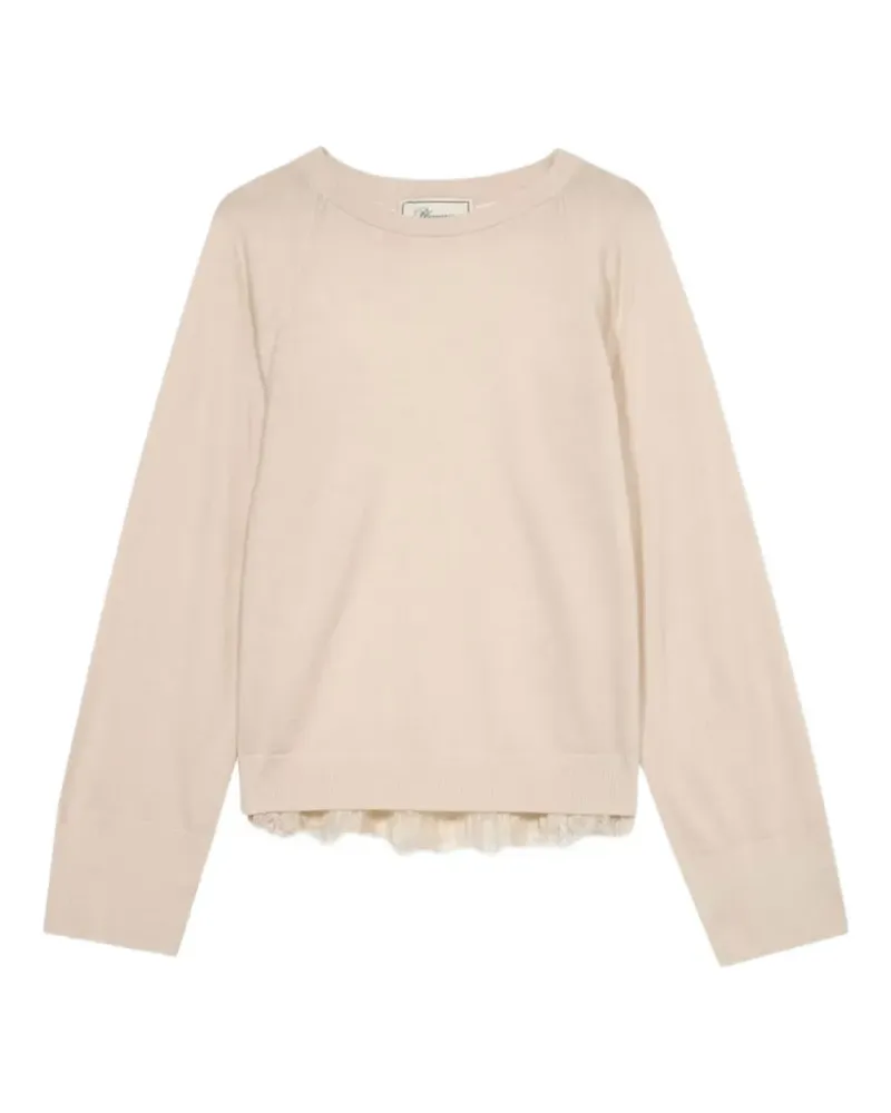 Blumarine Plissierter Pullover mit Spitzeneinsätzen - Nude Nude
