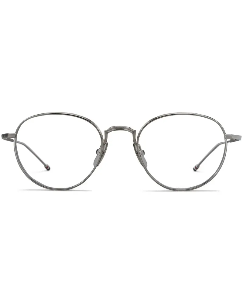 Thom Browne Brille aus Titan mit rundem Gestell - Silber Silber