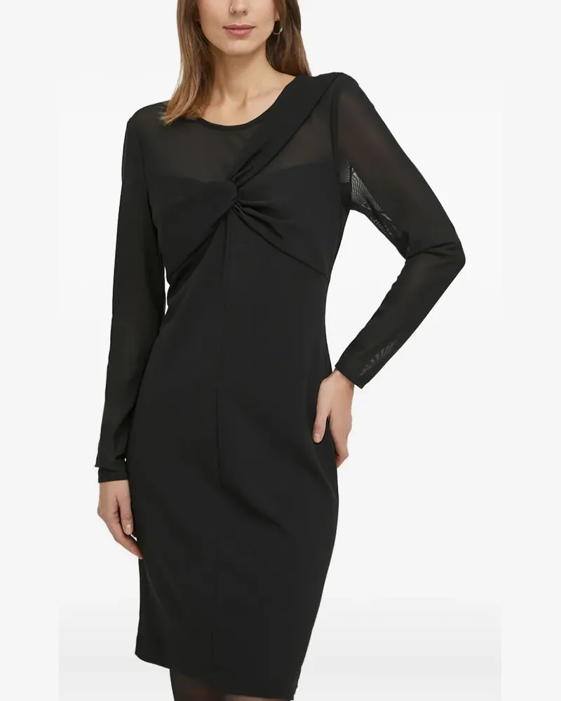 DKNY knot-detail long-sleeve mini dress - Schwarz Schwarz