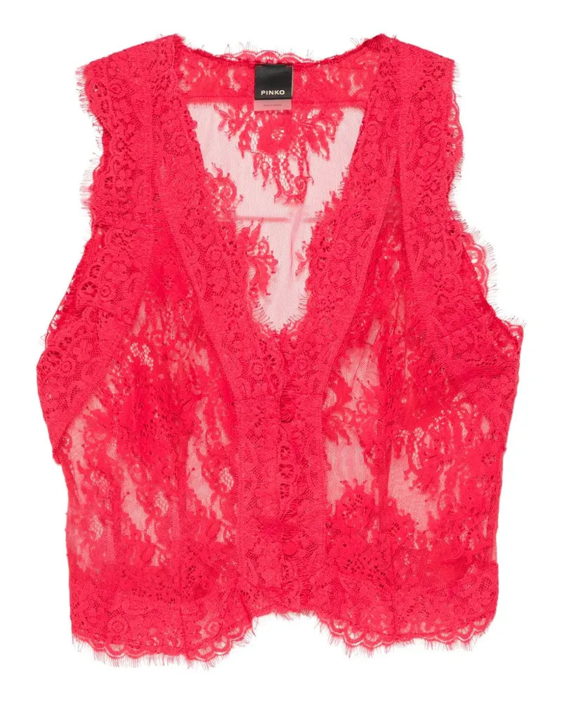 Pinko Grazioso Weste mit Spitzenstickerei - Rot Rot