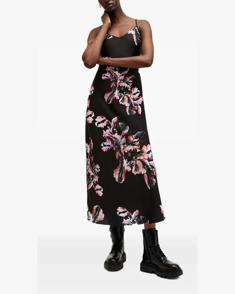 AllSaints Bryony Camisole-Kleid mit Blumen-Print - Schwarz Schwarz