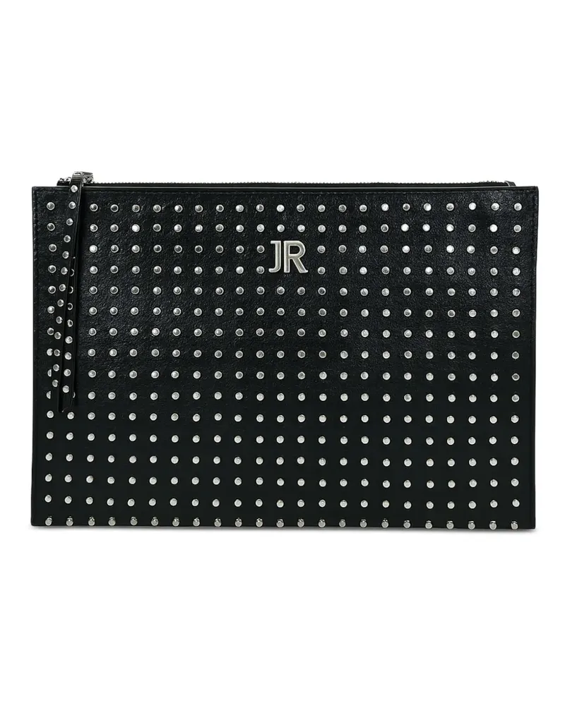 John Richmond Clutch mit Nieten - Schwarz Schwarz