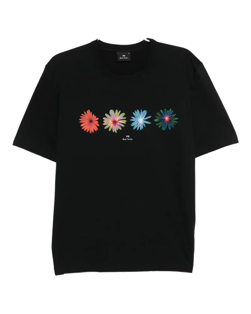 Paul Smith T-Shirt mit Blumen-Print - Schwarz Schwarz