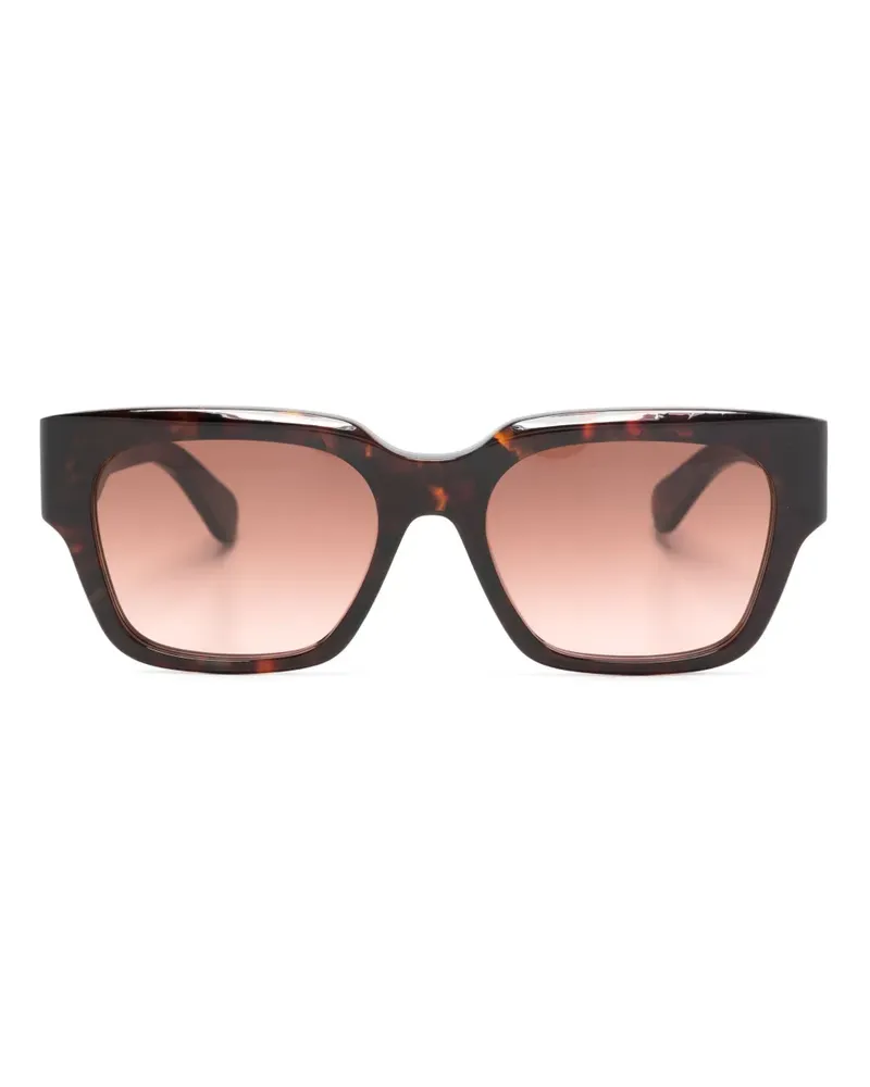 Chloé Eckige Sonnenbrille mit Logo-Print - Braun Braun